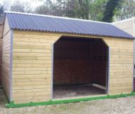 Mobile Shelter with a metal skid. No overhang is shown on this building.