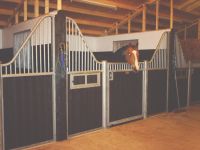 Internal view of barn with victorian style fronts. 